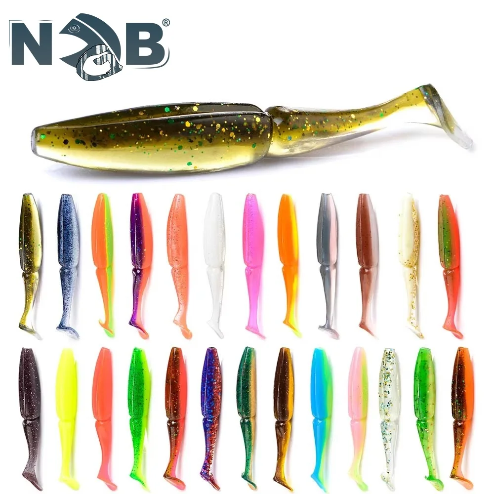 NGB 9 cm/10,5 cm Silikon Köder T Schwanz Wurm Weiche Angeln Locken 6-10 stücke Jigging Shad künstliche Angeln Köder Für Bass Wobbler
