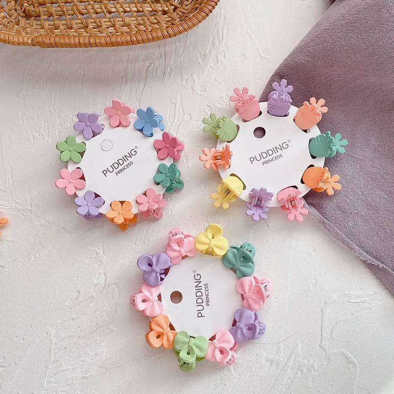 10Pcs/set Baby Hair Claw Clips Candy Color Flower Bow Kids Hairpins Sweet Princess Baby Girls Hair Claw Headwear baby accessories store near me	