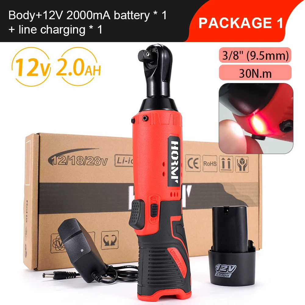 12V/18V elektrikli darbeli anahtar akülü şarj edilebilir tornavida 3/8 inç sağ açı cırcır anahtarları sürücü matkap güç aracı