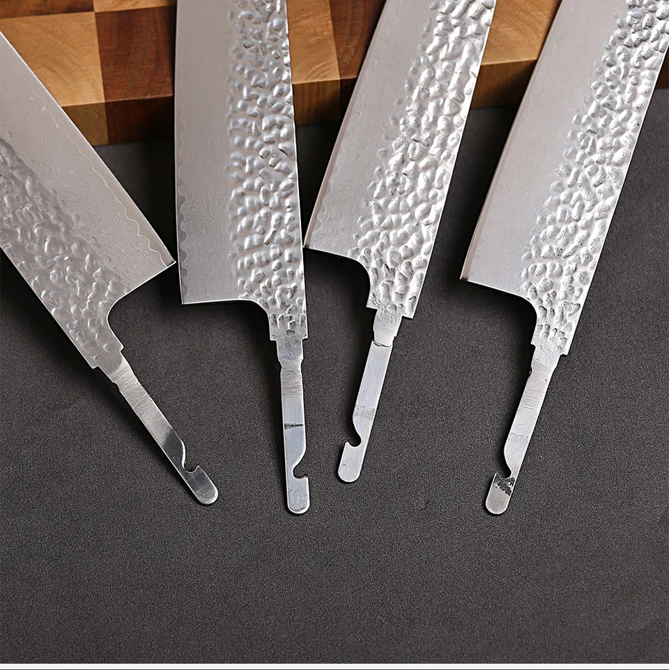 Damascus Steel VG10 Chef Knife Blank - Hand Forged Kitchen Knife Making Tool