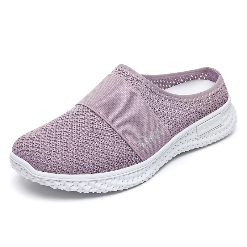 

Summer New Women's Casual Shoes Breathable Openwork Mesh Slippers Soft Sole Non-slip Slingback Shoes Daily Walking Sports Slides