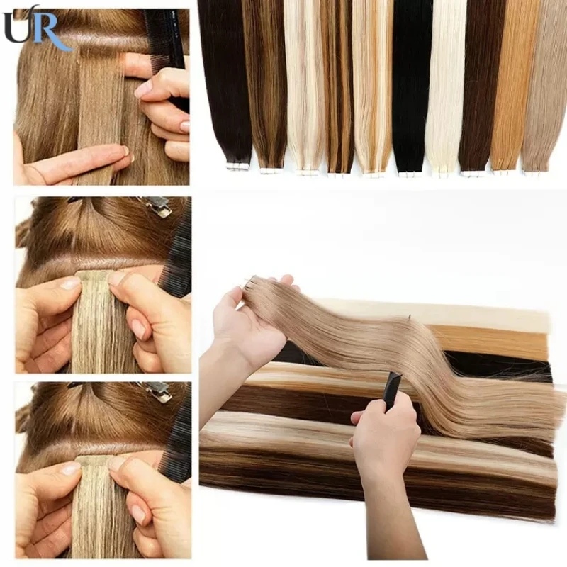 Injection Skin Hair Extensions Tape In Human Hair Extension Bonded Capsules Microlink Capsules Natural Straight 20Pcs