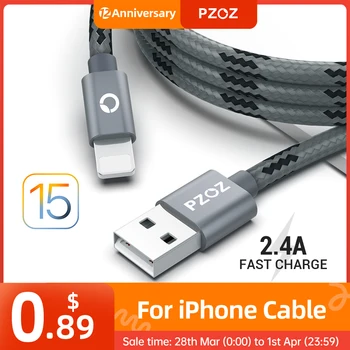 PZOZ Usb Cable For iphone cable 11 12 13 pro max Xs Xr X SE 8 7 6 plus 6s 5 ipad air mini fast charging cable For iphone charger 1