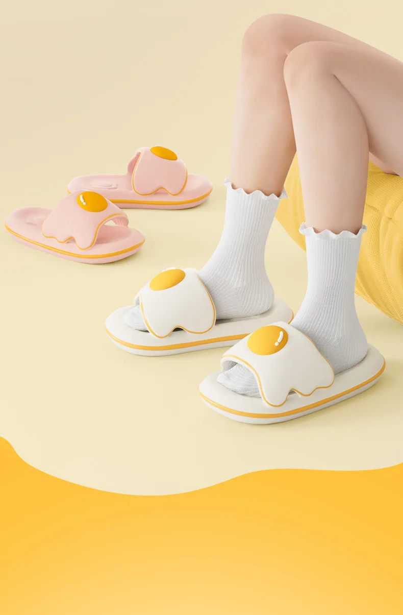2025 Neue Ei-Hausschuhe für Frauen im Sommer mit weichem Boden und 4 cm dickem Boden, geeignet für den Heimgebrauch, coole Hausschuhe für Paare – Detail 10