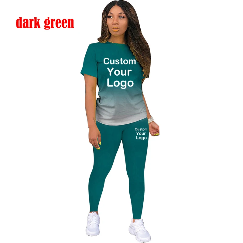 Women Printed Tracksuit Tshirt+Pants Jogging Suit Casual Sportswear Autumn Summer 2 Piece Set 8 Colors