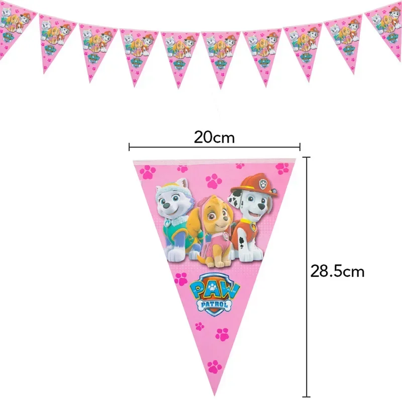 Paw Patrol Skye Geburtstagsparty-Set: Pappteller, Tischdecke, Flagge, Messer, Gabel, Löffel, Banner für Kindergeburtstage – Detail 5