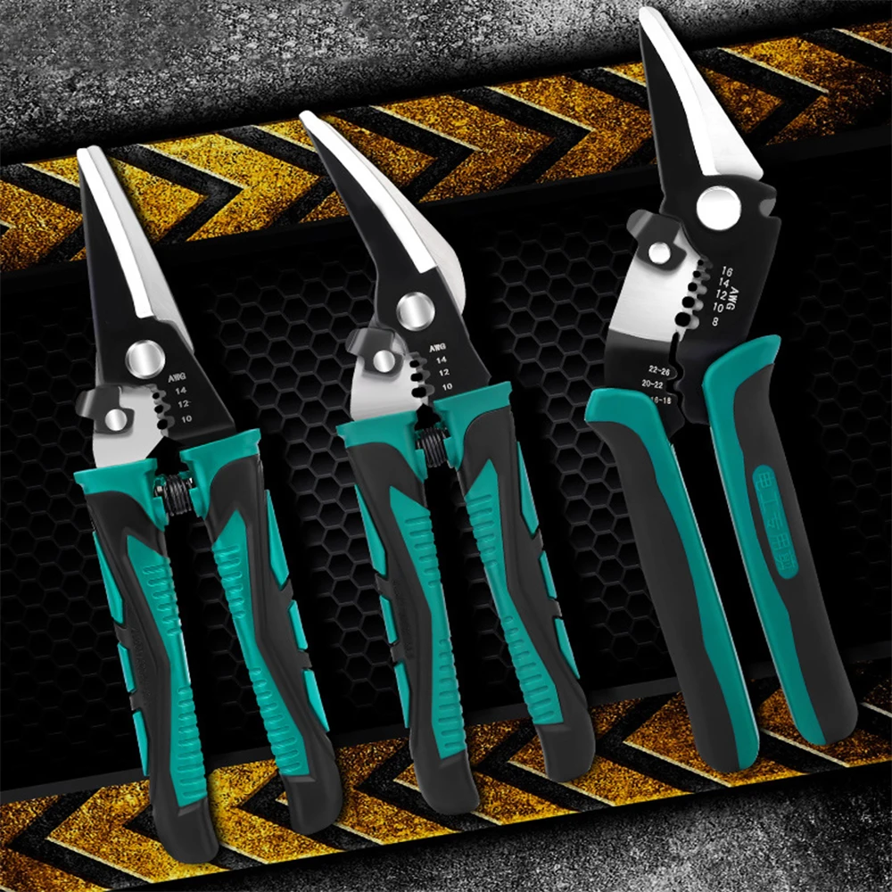 Multifunctional Metal Sheet Cutting Scissor Electrician Cable Stripper Industrial Professional Hand Tool 4