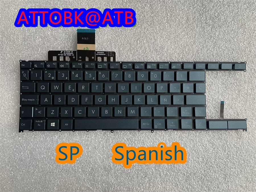 Teclado do Portátil Espanhol Latino Russo Inglês Francês para Asus Ux481 Ux481f Ux4000 Ux4000fl com Retroiluminação - Imagem 5