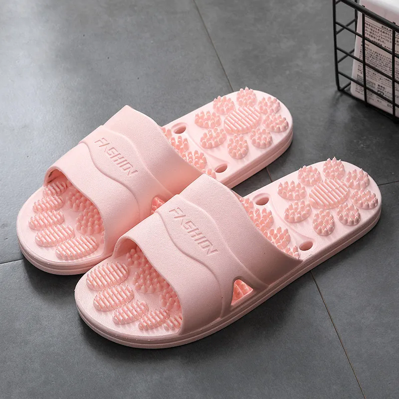 Home Slippers Foot Massage Women Summer Sandals House Bathroom Slipper Non-slip Soft Sole Men Indoor Hotel Couples Shoes 