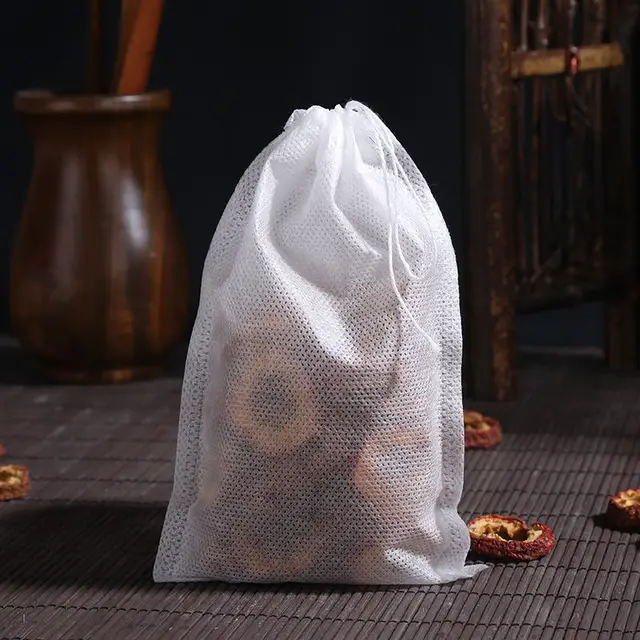 100Db-Os Teazsákok Nem Szőtt Szövet Tea Szűrőzsákok Fűszer Infúziós Húros Gyógyító Pecsét Eldobható Teás Táskák Üres - Image 2