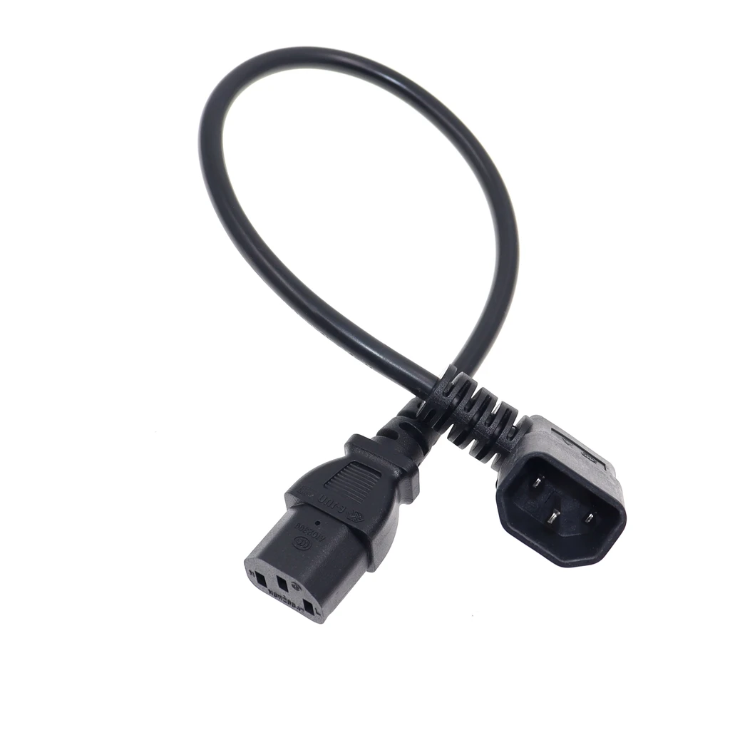 IEC 320 C14 앵글형 남성-여성 케이블, 90도 C14-C13 전원 연장 케이블 (PDU UPS용), H05VV-F VDE AC 코드