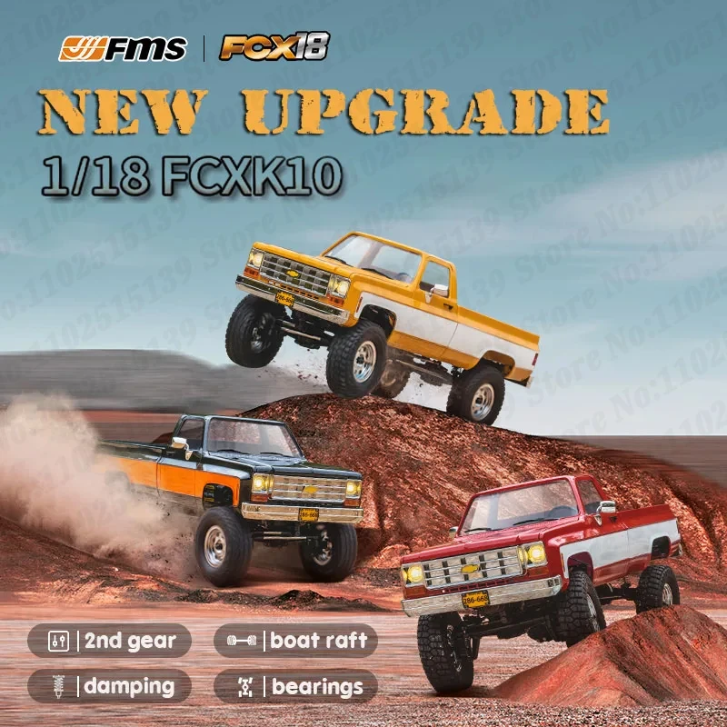 New Fms K10 Pickup 1:18 Fcx18 Chevrolet Rc Remote Control Model Car Simulation Climbing Car Four-wheel Drive Toys Model 2