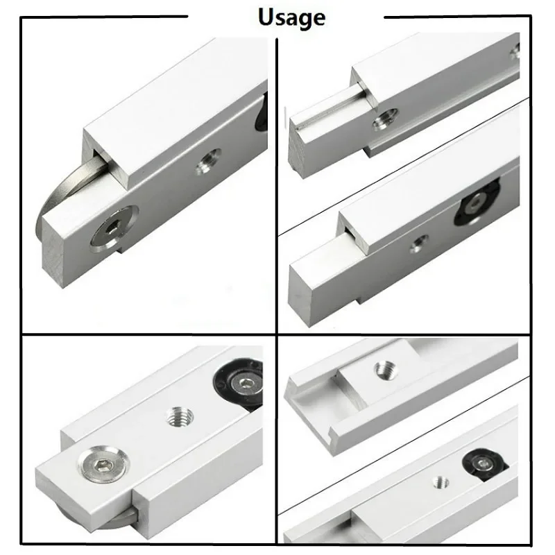 T Slot Miter Bar Slider Kit Aluminum alloy T-shaped Rail Oblique Joint Slider Wheels Non Perforated T-shaped Bar Guide