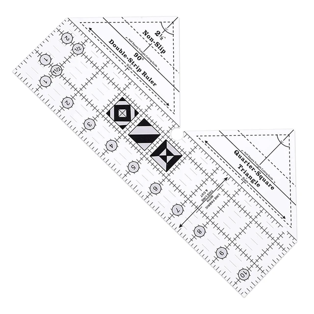 90 Degree Double Strip Quilt Ruler, 10 Inch Acrylic Quilting Triangle  Rulers, Non-Slip Quilting Rulers and Templates - AliExpress