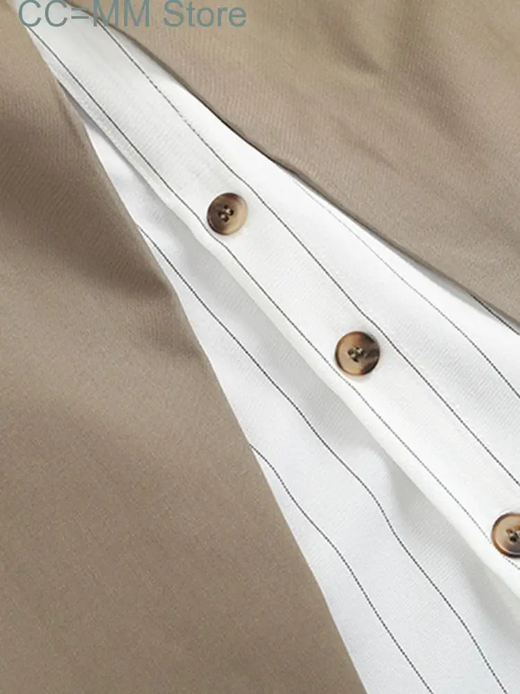 New Patchwork Blazer For Women Striped Notched Single Breasted Fashion Coat Female Casual Clothing Spring