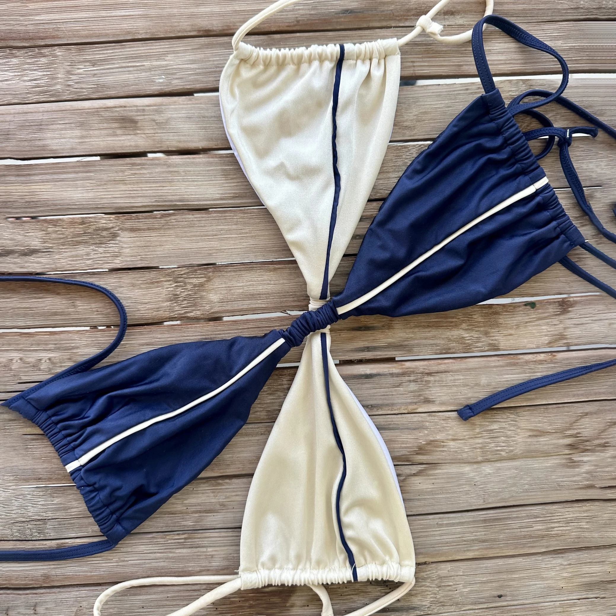 Bandeau Biquini 2025 Sexy Women Swimsuit Female Swimwear Micro Bikini Set Swimming Suit Beachwear Shiny Blue Brazilian Biquini 2