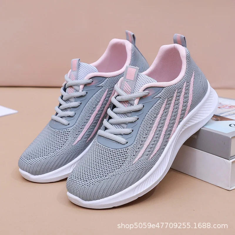 Women's Lightweight Running Shoes Summer Breathable Lace-Up Gym Walking Training  Cushioned Sole Non Slip Fatigue Relief Casual