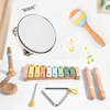 Music Set Montessori Musical Instrument Baby Children Wooden Percussion Instrument Toy Early Educational Knocking Toys for Kids 4
