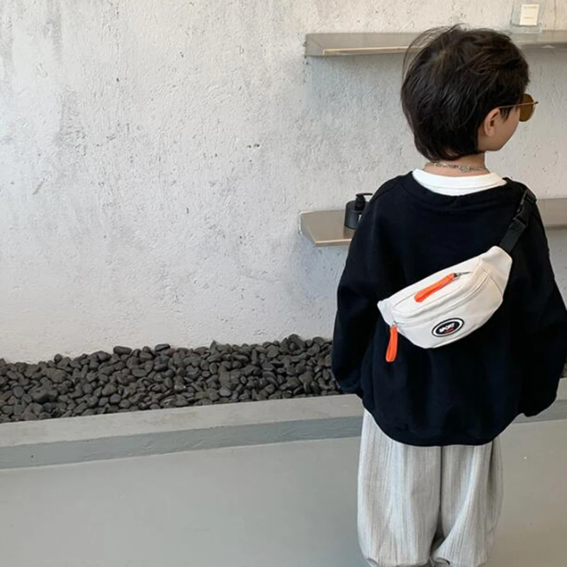 Fashion Cute Children's Chest Bag One Shoulder Crossbody Fanny Pack Canvas Diagonal Bag Girl Boy Zipper Coin Purse,crossbody bags,chest bags,waist packs