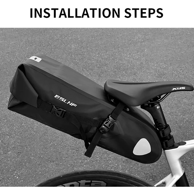 Borsa Da Sella Lixada Per Bici | 3L-10L Regolabile | Impermeabile E Riflettente - Foto 2