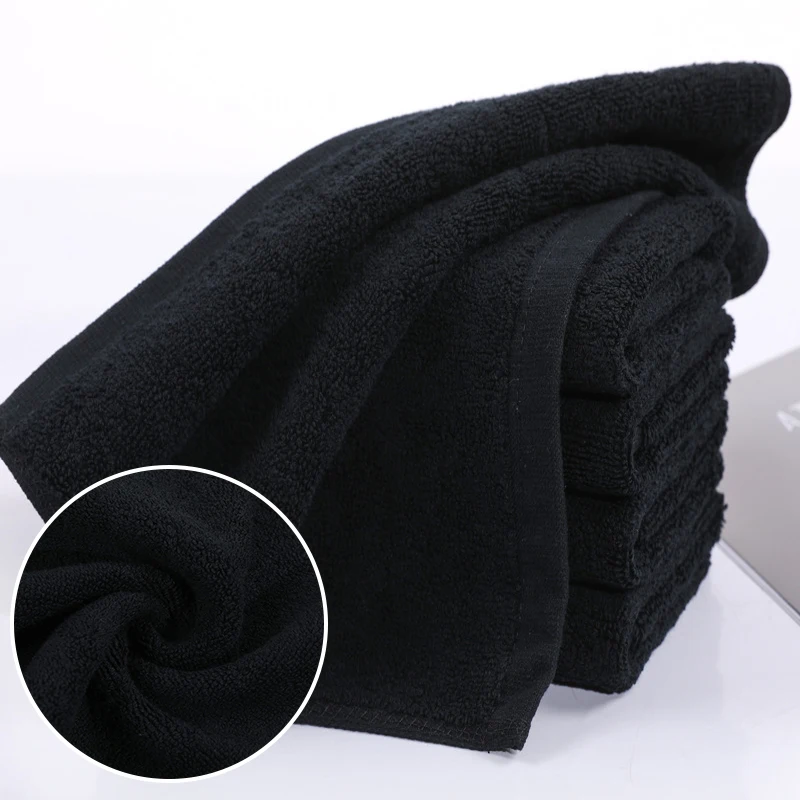 Black Premium Ultra Soft face Towels Not shedding hair Highly Absorbentquick-drying towel Hotel & Spa HandTowels Home Supplies 3