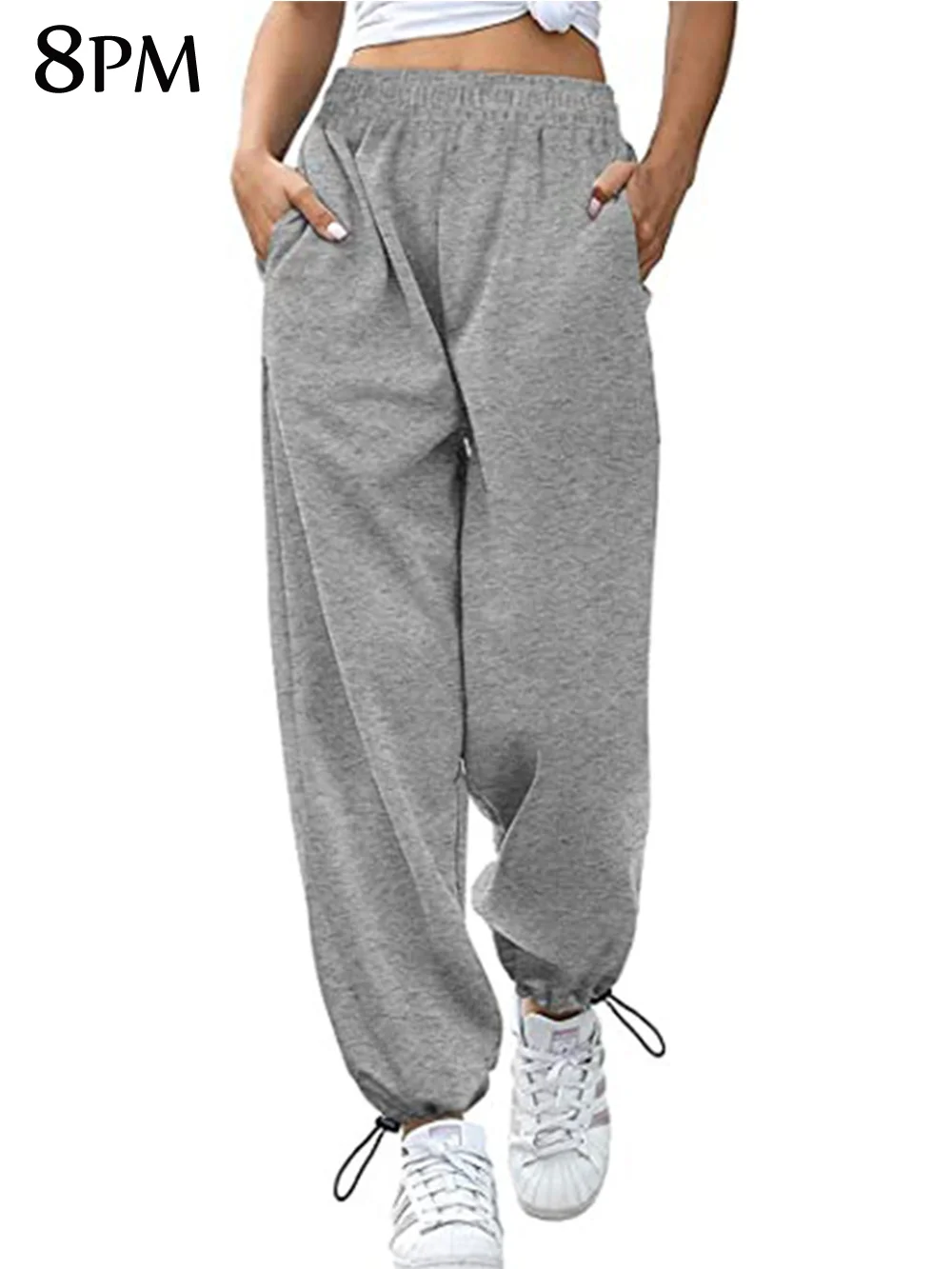 Women Sweatpants Cotton Joggers Ribber Splicing Lounge Pocket Workout Gym  Pants