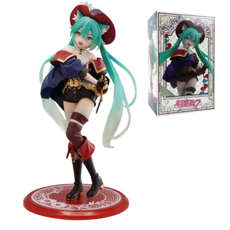 Whimsical Wonderland Anime Figurine – Cute Hatsune Miku Puss in Boots Collectible Decor