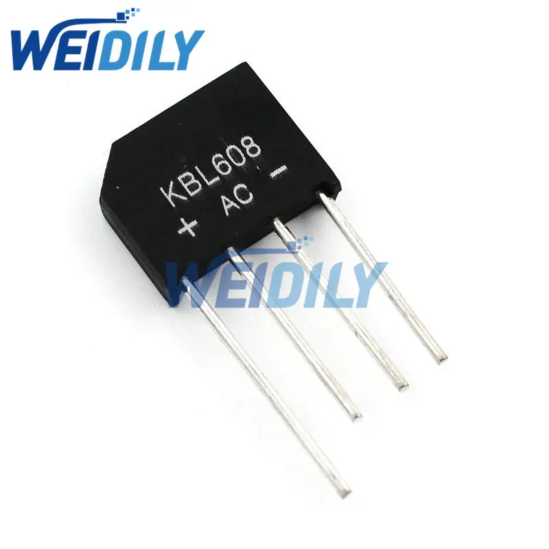 5PCS KBL608 KBL 608 Bridge Pile 6A 800V Flat Bridge Rectifier New