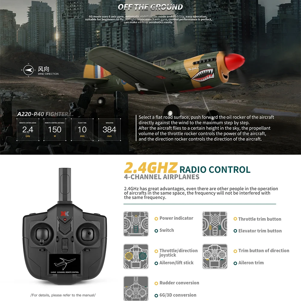 Electric Gliding Drone Plane Toy with Six Rotors for Outdoor Fun