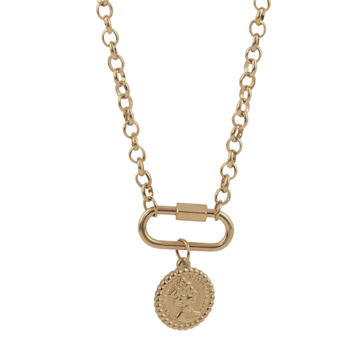 Simple necklaces vintage Coin Pendant Chain titanium steel necklace for women fashion jewelry