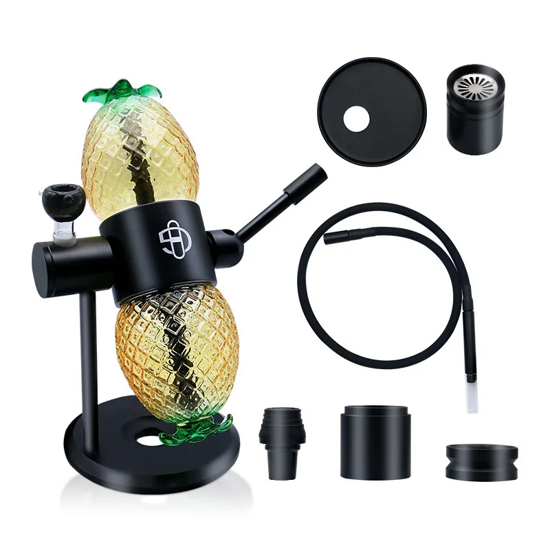 Pineapple Gravity Hookah Metal Glass Arabian Hookah Pipe Smoking Accessories Glass Pipes for Smoking Shisha Pipes Accessories