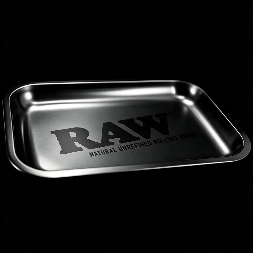 Matte Black Metal Rolling Tray 18x14cm Tin Plated Container Cigar Cmoking Accessories Storage Tray 3
