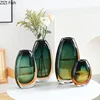 Multi-layer Painted Gradient Glass Vase Hydroponics Flower Pots Desk Decoration Artificial Floral Flowers Arrangement Vases 5