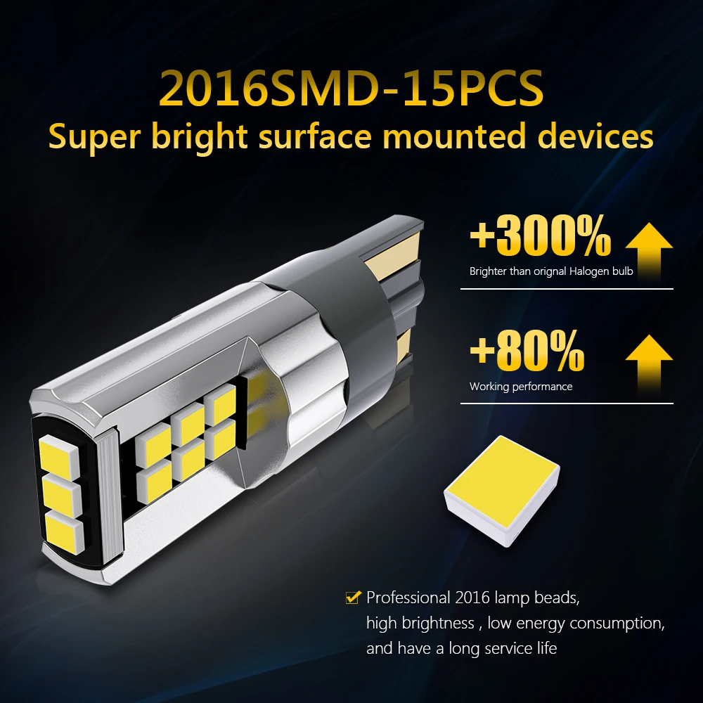 �ſ� ���� �ڵ��� ���׸��� ���̵� ����Ʈ 194 2016 SMD �ڵ� ����, ���� ����, 2x W5W T10, 5W5, 12V, 4W, 2000Lm, ȭ��Ʈ �ڹ� ����