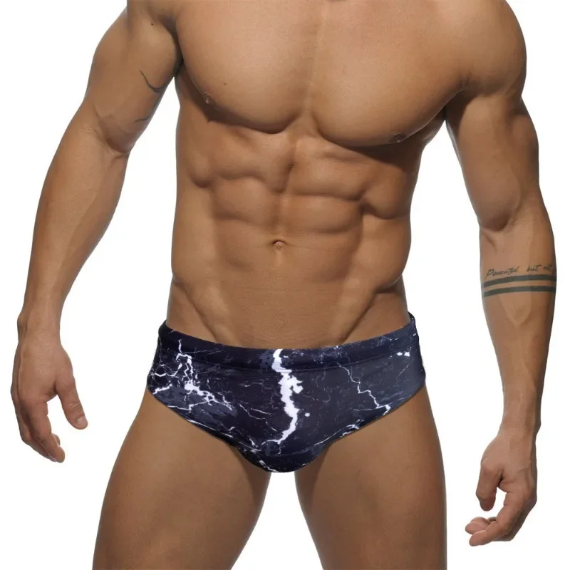 Summer Mens Board Shorts Swimsuit Briefs Sexy low-waisted Swimming Bikini Shorts Breathable Quick Dry Beach Surfing Swim Trunks