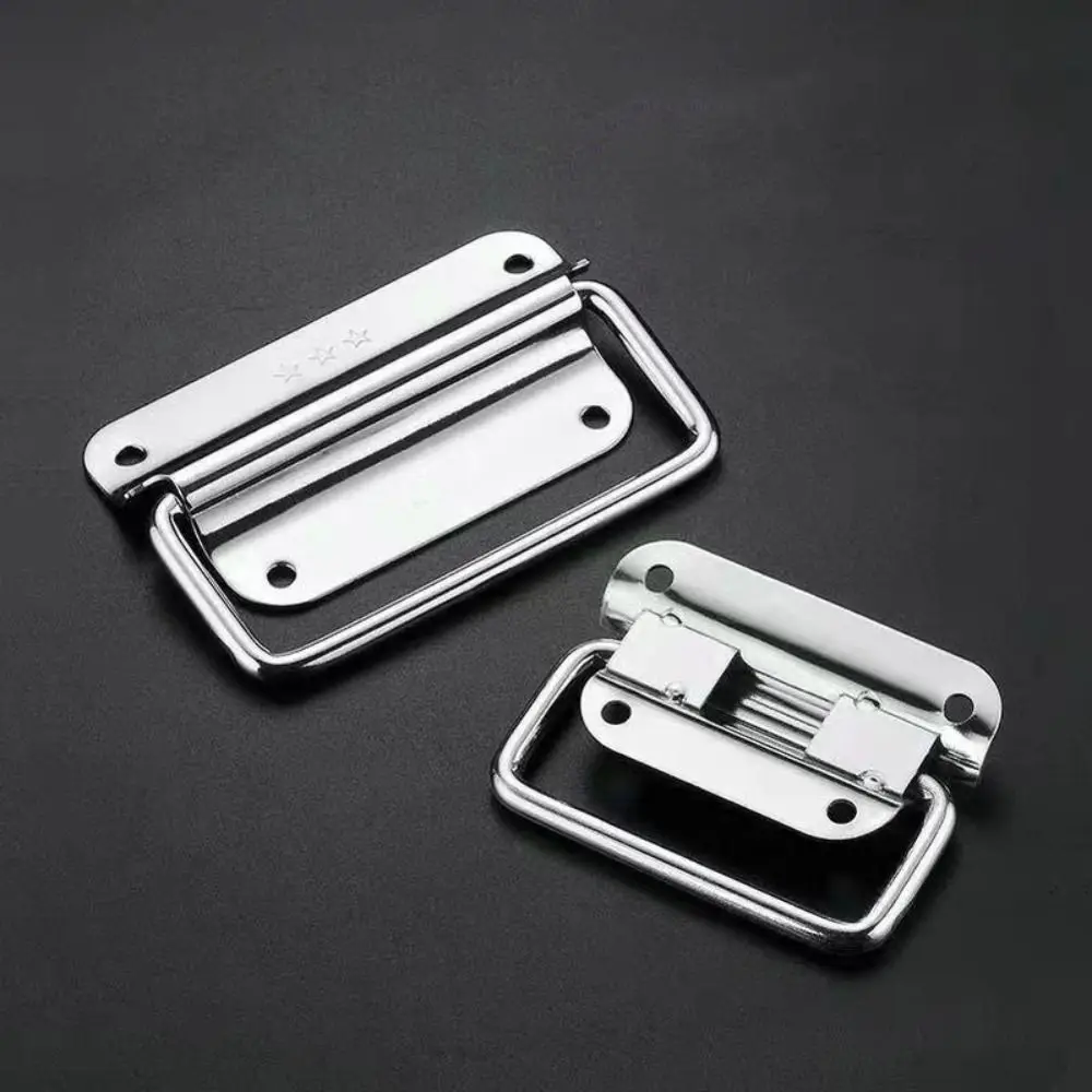 Description Picture 2 of itemStainless Steel Handle Cabinet Drawer Handle Furniture Accessories Silver Simple Door Handle Folding Household Wooden Box Handle