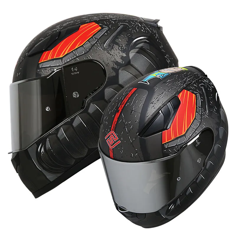 

Summer Motorcycle Safety Helmet Full Face Helmet Unisex Locomotive Running Helmet Full Cover Personality
