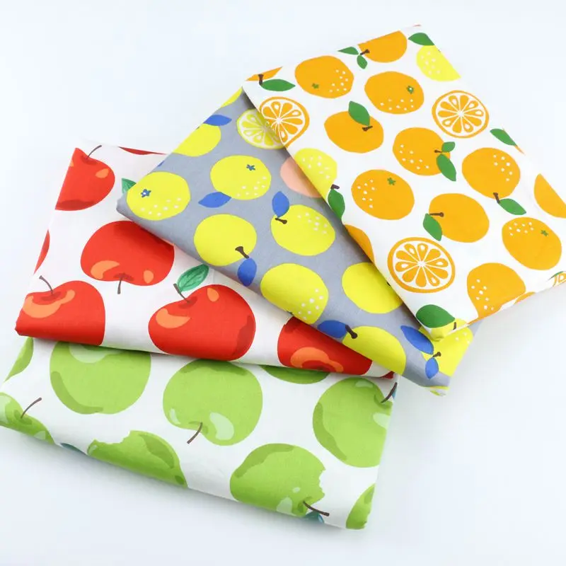 160x50cm-cartoon-zitrone-apple-gedruckt-niedlich-obst-baumwolle-stoff