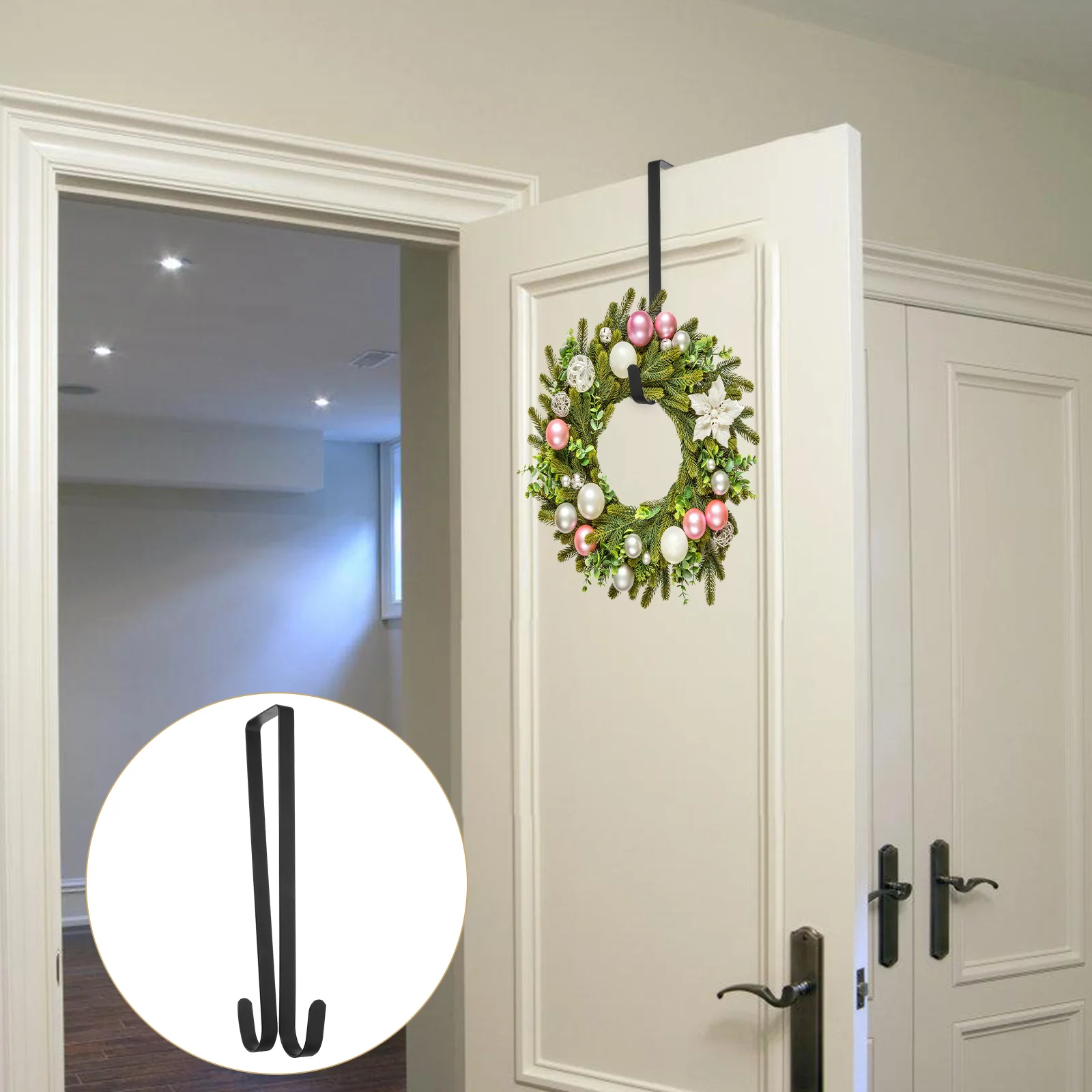 

12 Inch Christmas Wreath Hanger Hooks Over Door Metal Hooks Practical Clothes Towel Hanger Hooks Christmas Front Door