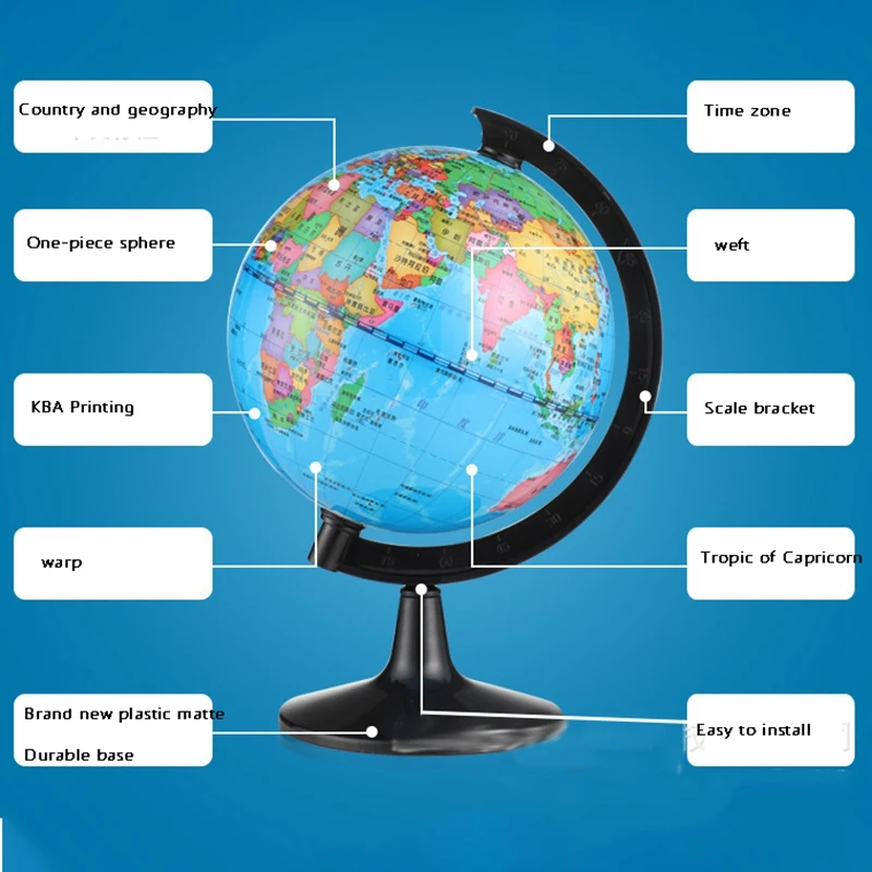 Small World Globe Portable Rotating Globe Learning Geography Decoration Children's Rooms 10.6CM