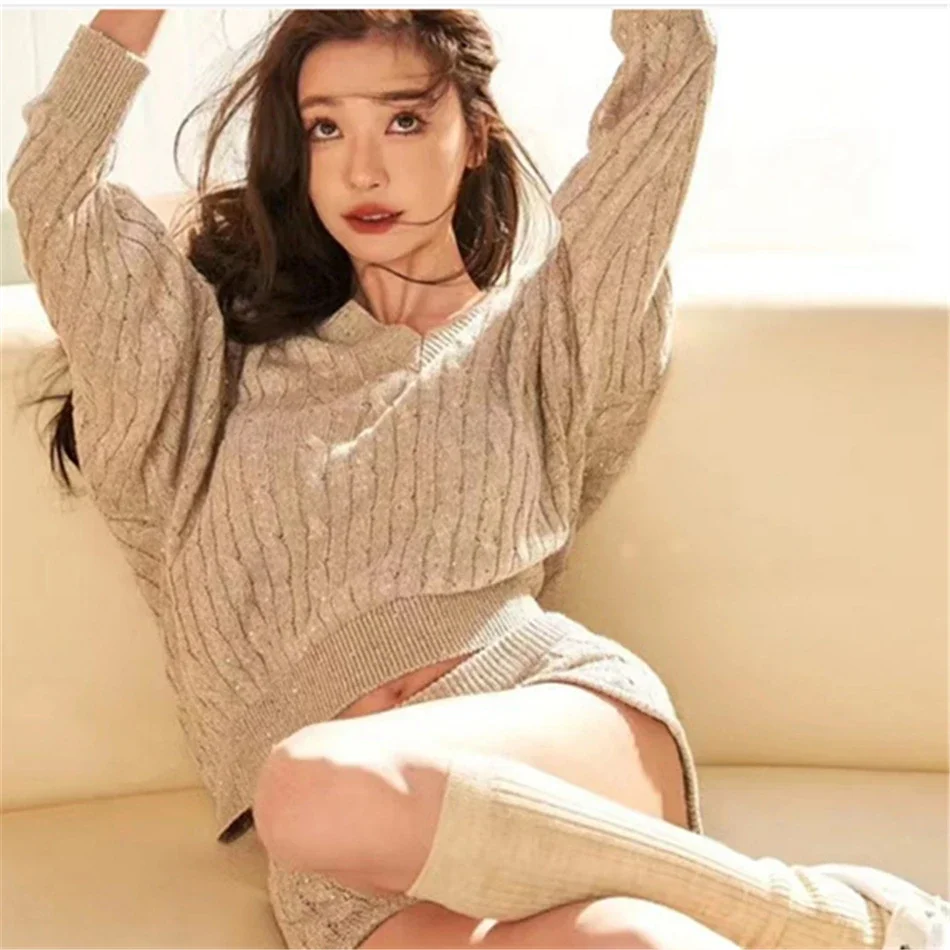 

B/C Cashmere-blend Sweater Women O Neck Long Sleeved Knit Sweaters With Monili 2024 Autumn New Luxury Designer Knitwear Jumper