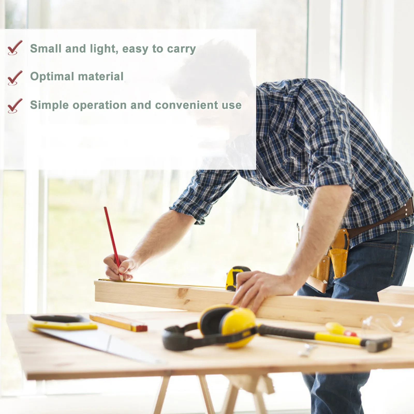 1Pcs 인체 공학적 테이프 포지셔닝 클립 테이프 측정용 투명 스케일 스테인레스 스틸 측정 클립 정밀 마킹 고정