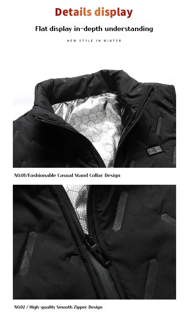 Dual Control 9-Zonen-Heizweste, 18-Zonen-Knieheizhose, lässige Westehose, nur warm für Männer und Frauen ohne Powerbank – Detail 8
