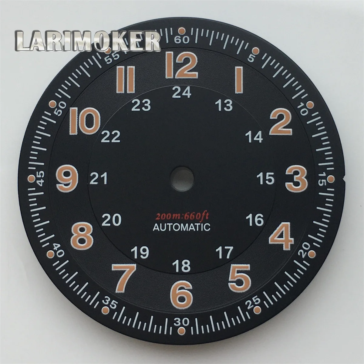 Classic 29mm Pilot Style Watch Dial Face with Arabic Numerals and Hands Set