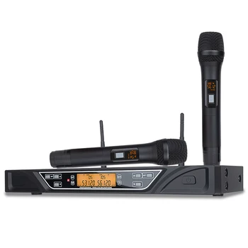 Professional Portable UHF Wireless Dynamic LED Display Microphone for Kids Church Stage Karaoke or Studio Use