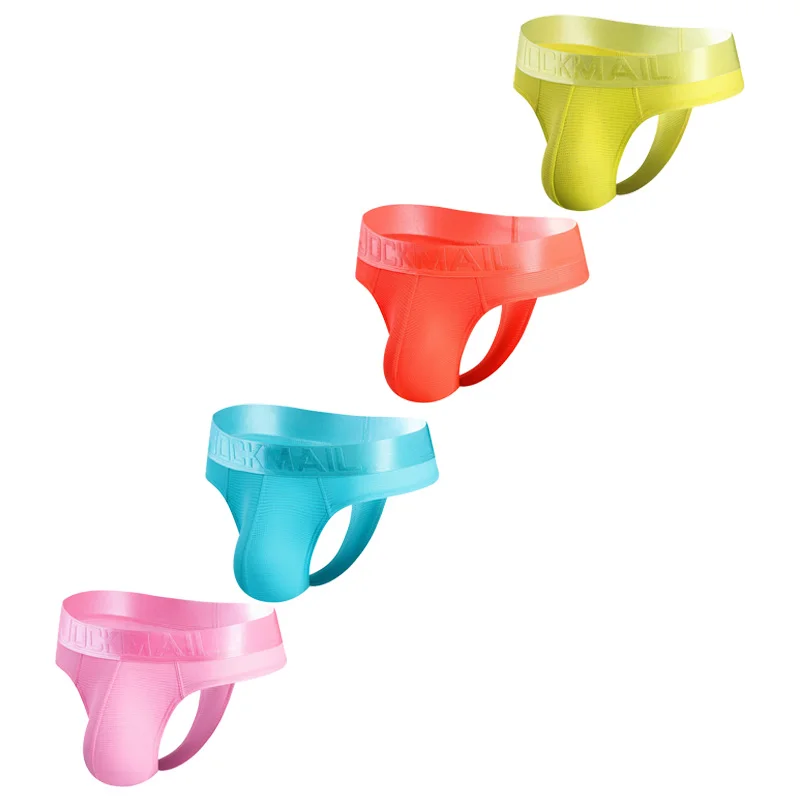 

JOCKMAIL Sexy Mens Underwear Tanga hombre Mesh Breathable Smooth Bragas String New Product Launched Invisible Jockstrap 4PCS