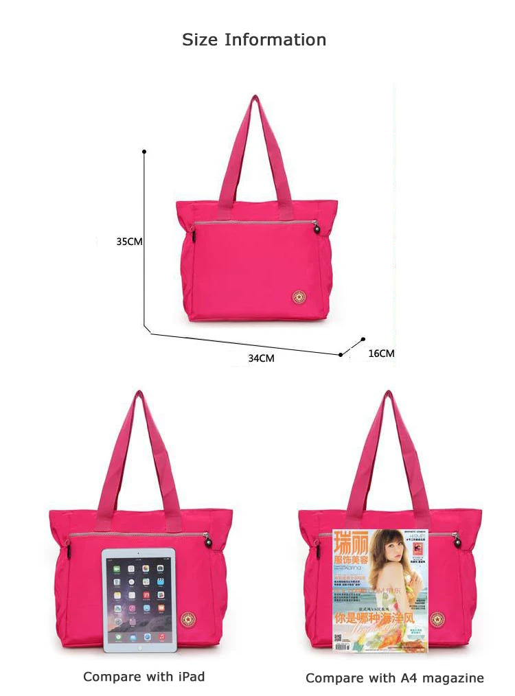Nylon Umhängetasche für Frauen große Kapazität Umhängetasche Multi-Pocket Frauen tasche Shopping Travel Lady Handtasche Freizeit Geldbörse – Detail 3