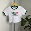 Mexico Fairycore Slim T-shirts Sexy Y2K Style Summer Women's Crop Tops Street Trend Grunge Casual Print Baby Tee Short T-shirt 1