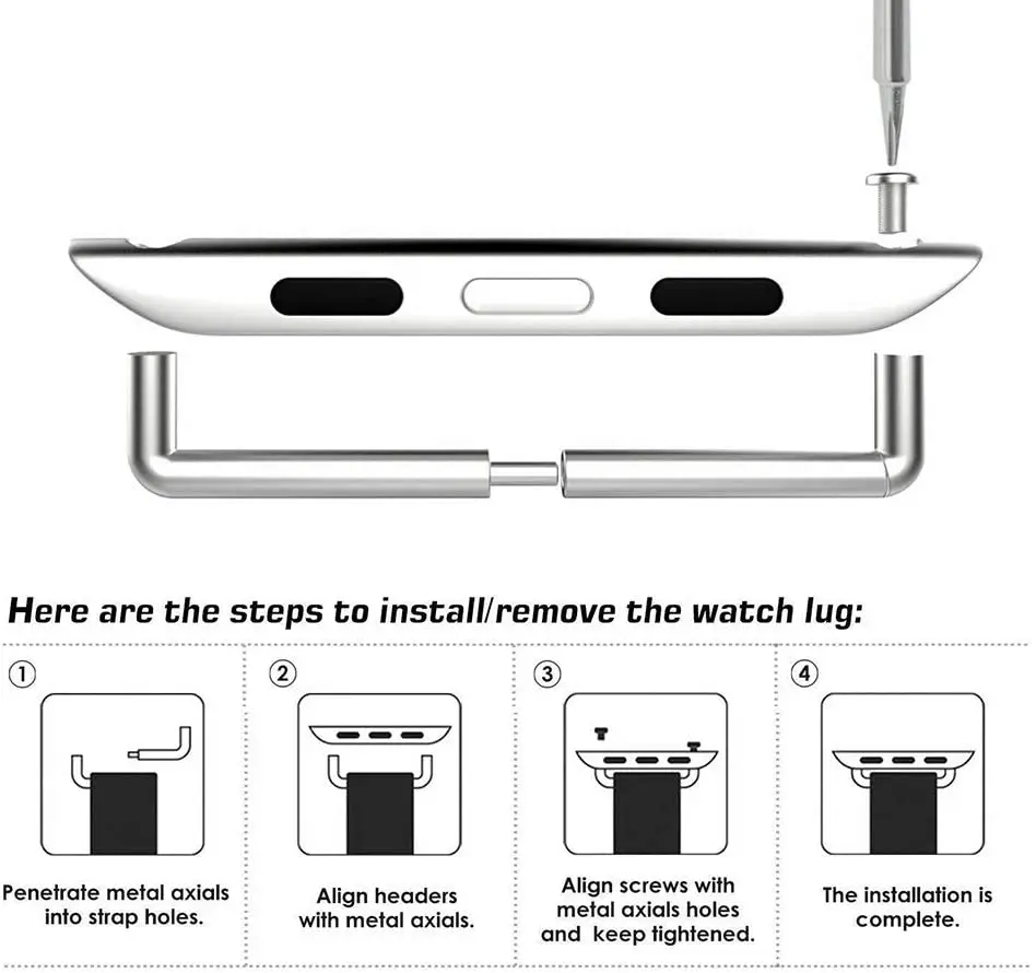 Premium Stainless Steel Adapter Connector for Apple Watch Accessories