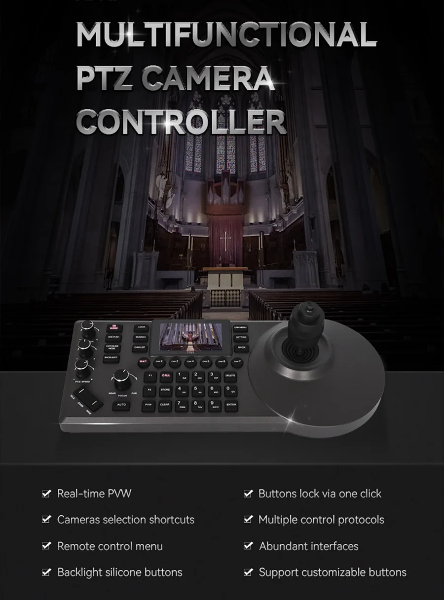 4D Keyboard Joystick NDI PTZ Controller video conference system video ...